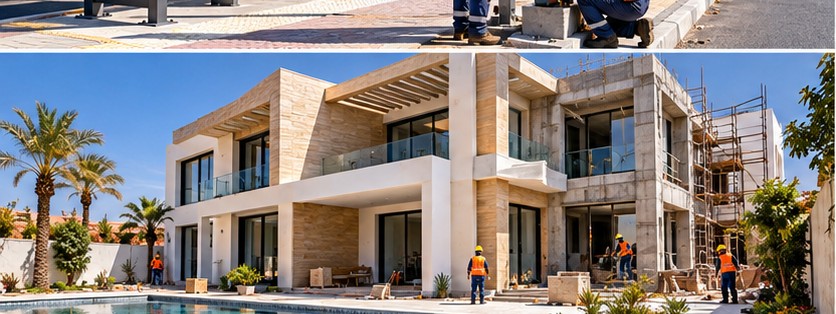 Illustration construction de villa